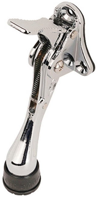 PUREGO 원터치 현관문 도어스토퍼 문닫힘방지, 소형, 크롬