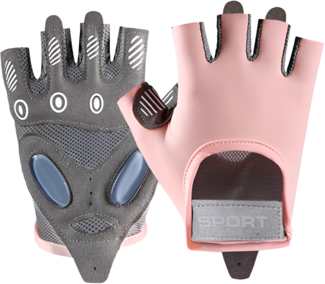 여성용 충격완화 미끄럼방지 통기성 좋은 피트니스 헬스장갑, 핑크