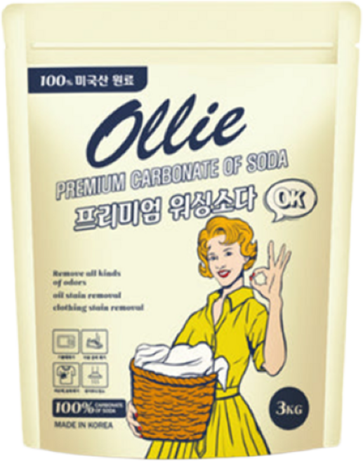 올리 미국원료100% 프리미엄 워싱소다 탄산소다 다용도 세정 세탁보조 세탁조청소, 1개, 3kg