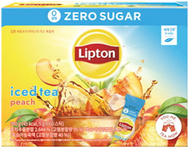 립톤 제로슈가 아이스티 믹스 복숭아, 5g, 60개입, 1개
