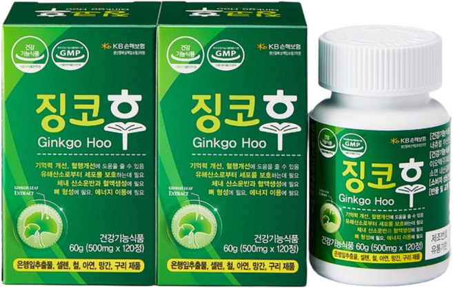 No.1 혈액순환 기억력개선 징코후, 1개, 120정