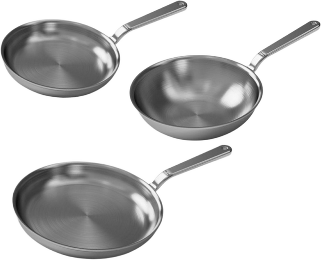 올드맨와일더 스텐팬 통5중 316 후라이팬 24cm+28cm+웍26cm 3종세트 오븐 인덕션 프라이팬, 1개