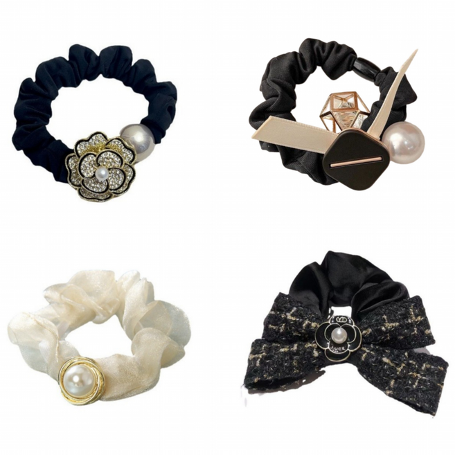 아름디오 고탄력 진주 곱창 머리끈 [4P] 세트