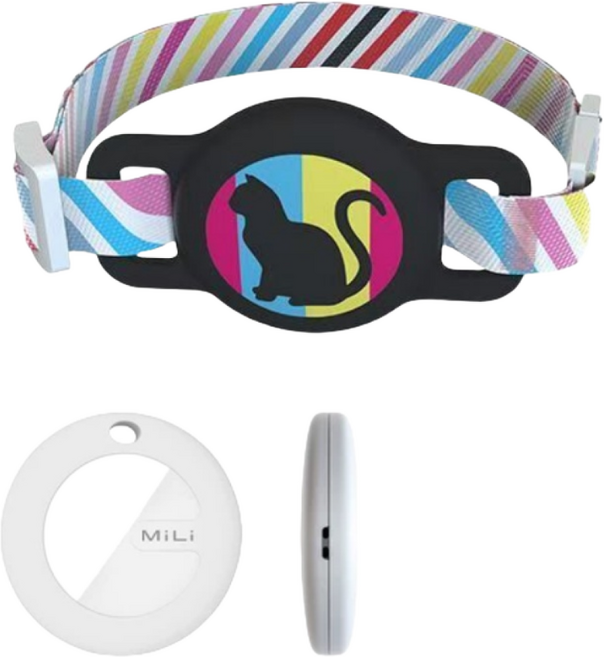 MiTag GPS위치확인기 airtag 애완동물 추적기 에어태그 애완동물 위치 확인기 강아지 고양이 분실 방지기 차량 위치추적 어린이 노인 위치 추적기 (3개 주문시 1개 증정), 포지셔너+블랙 애견 목걸이