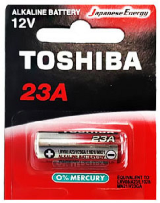 도시바 TOSHIBA L1028 23A 2/3AAA사이즈 알카라인 포장 1개입 12V 건전지 배터리, 1개