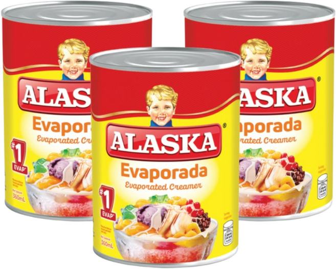 필리핀 알라스카 에밥포라다 크림 Alaska Evaporada Evap, 3개, 360ml