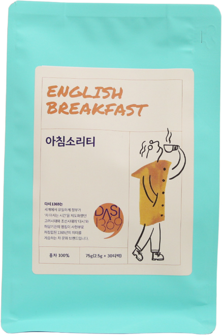 [다시1369] 아침소리티 30티백 II 아침을 깨우는 홍차의 향기 잉글리쉬블랙퍼스트티, 30개입, 75g, 1개