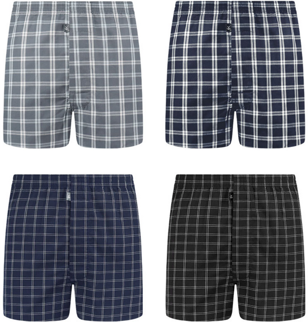 제임스딘 남성용 체크포인트 클래식 트렁크 사각팬티 4종세트