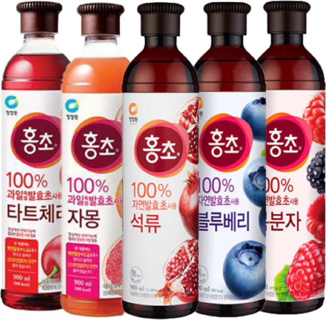청정원 자연발효초 홍초 900ml 5종 2개 골라담기, 석류 900ml + 석류 900ml