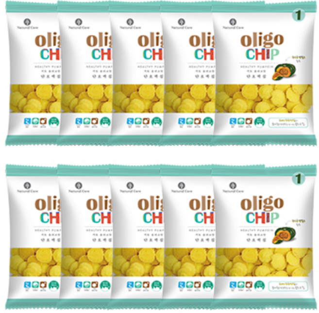 네츄럴코어 강아지 올리고칩 간식, 단호박, 45g, 10개