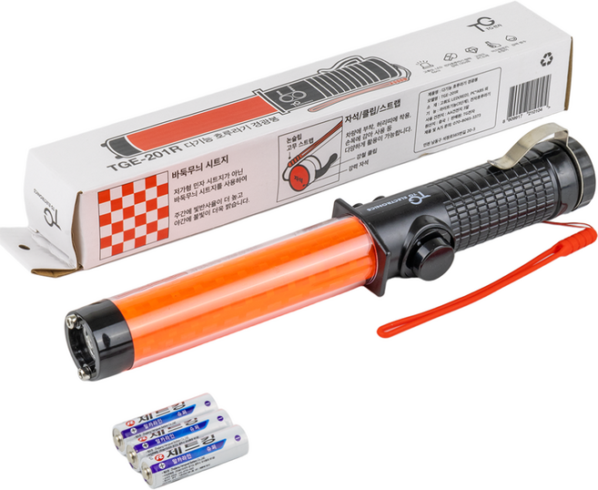 TG전자 호루라기 경광봉 LED 신호봉 TG-E201R, 1개, 레드