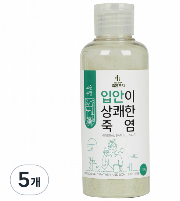 죽염부자 입안이 상쾌한 죽염, 120g, 5개