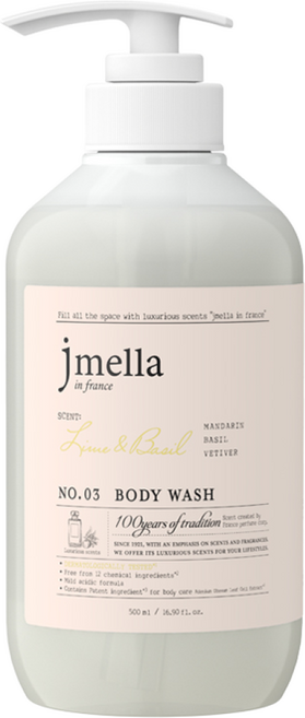 제이멜라 인 프랑스 페이보릿 라임 앤 바질 퍼퓸 바디워시 500ml, 20개