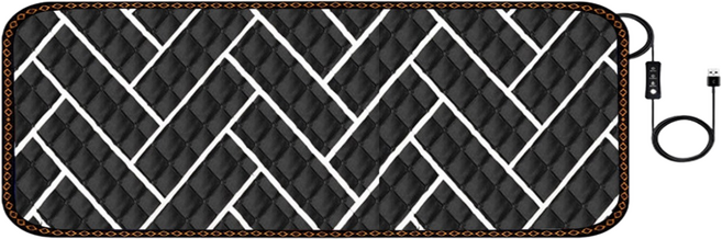 카자리코 DC 5V USB 1인용 나노카본 온열매트 전기장판 150cm X 45cm 차량용 낚시 캠핑용 전기방석 차박용 전기요, 사선 블랙