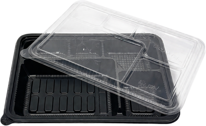 아렌 5칸 도시락용기 흑색 PP, 1개, 200세트