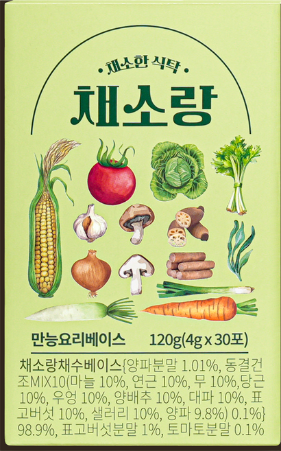 맛스터 채소랑 1BOX(30개입) 채소육수 만능육수 천연조미료, 1개, 120g