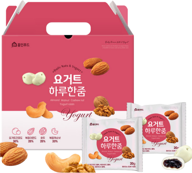 홈인푸드 요거트 하루한줌 30입 선물세트, 30개, 20g
