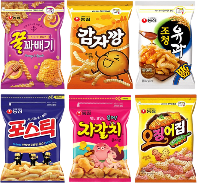 농심 대용량 지퍼백 과자 골라담기 꿀꽈배기 조청유과 오징어집 자갈치 포스틱, 포스틱280g, 260g, 1개