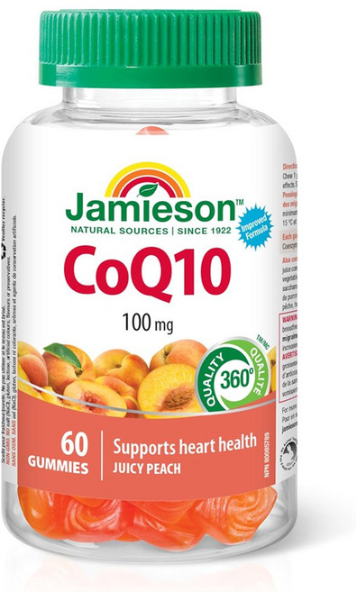 캐나다 천연비타민 자미에슨 코엔자임Q10 100mg 젤리 비타민 심장건강 두통완화, 6개, 60정