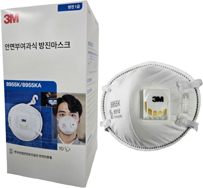 쓰리엠 안면부여과식 1급 방진마스크, 10개
