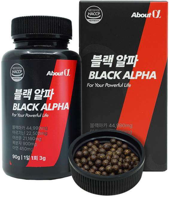 어바웃알파 블랙알파 남성 정력 영양제 장어22배+굴33배 활력 아르기닌 블랙마카 복분자 야관문 아연, 1개, 90g
