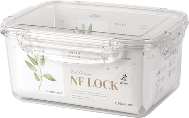 NF LOCK 엔에프락 직사각 트라이탄 밀폐용기 직사각5호 2.8L, 1개
