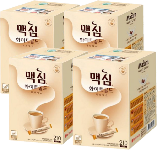 맥심 화이트골드 커피믹스, 11.7g, 210개입, 4개
