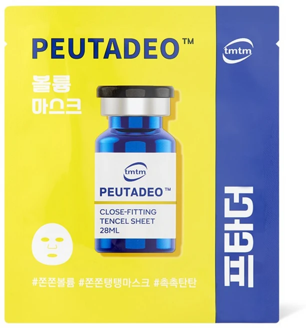 티엠티엠 프타더 볼륨 탄력 앰플 용량 마스크 팩, 1개, 50개입 - 쿠팡