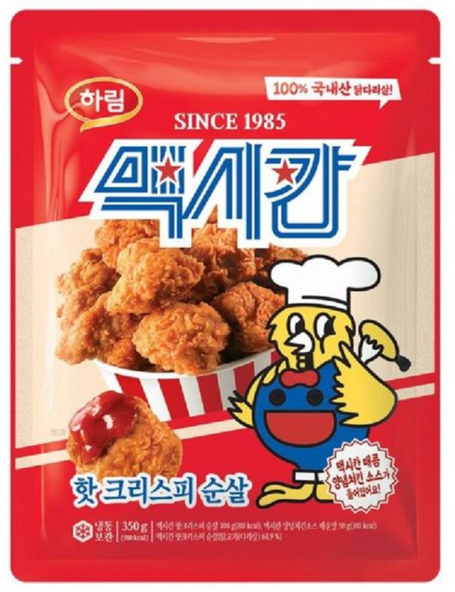 하림 맥시칸 핫 크리스피 순살치킨 350g 국내산 바삭한, 1개
