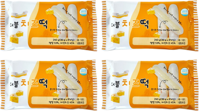 자연치즈 구워먹는 치즈떡 4종, 더블 치즈떡, 4개, 240g