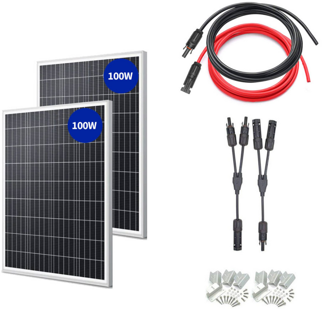 녹원 태양광패널 100W 풀세트 태양광 전지판 발전 세트 12V 태양광 충전 키트, 1개