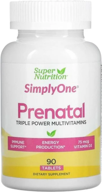 슈퍼뉴트리션 SimplyOne 프리나탈 트리플 파워 종합비타민 90정, 1개 - 쿠팡