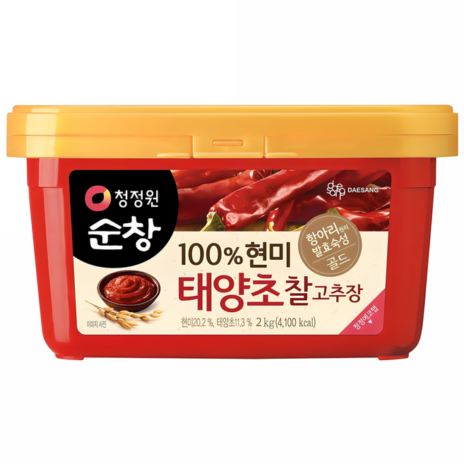 청정원순창 100% 현미 태양초 찰고추장, 2kg, 1개
