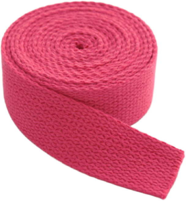 패션스타트 코튼 가방끈 스트랩 줄 에코백 컬러 웨이빙끈 25mm 1롤 (900cm), 1개, 진핑크