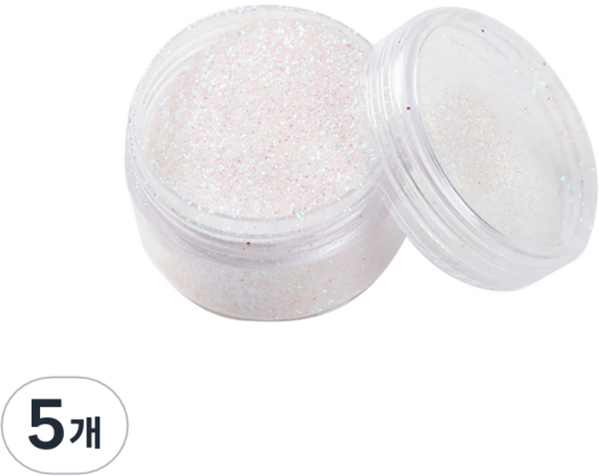 반짝이 셀프 젤 네일 펄 글리터, 화이트, 5개