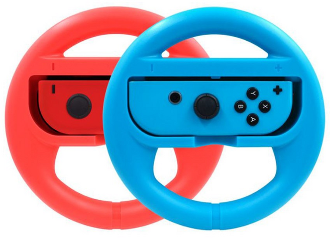 닌텐도 스위치 마리오 카트 레이싱 조이콘 핸들2개 SWITCH전용, 1세트, 블루+레드
