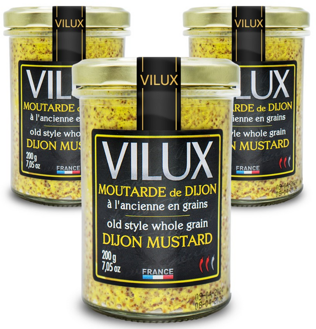 프랑스산 당근라페 저당 홀그레인 머스타드, 3개, 200g