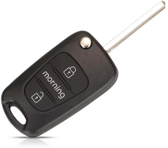kia 모닝 폴딩키케이스 3버튼 교체 DIY 수리 (직각편측날) 호환 케이스갈이 보조키 MOMI-S1 (안에 PCB기판 없는 케이스 갈이용 상품입니다), 1개, 1.(모닝)폴딩키 케이스(직각편측날)