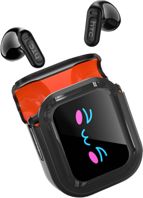 HTC NE20 AI 번역 이어폰 무선 블루투스 이어폰 LED 화면 다기능 고음질 방수 스포츠 및 게임용 이어폰, 검정색, AI 버전