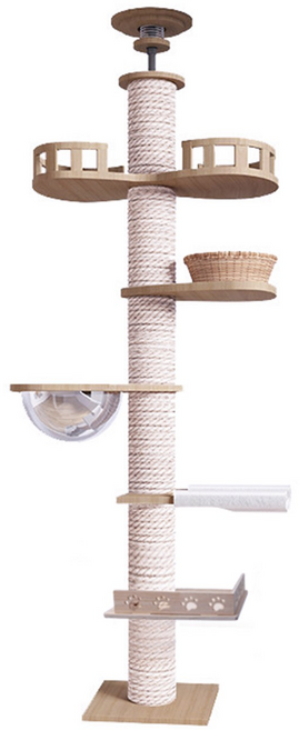 우아지오 튼튼한 다기능 고양이 클라우드 루프탑 켓타워, 1개, 화이트