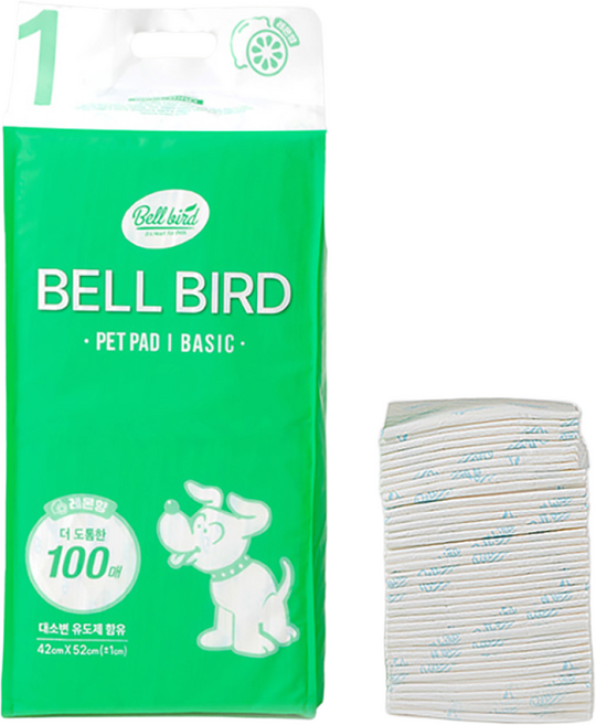 벨버드 강아지 펫패드 베이직 레몬향, 100개입, 1개