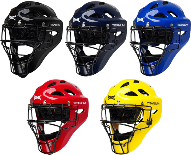 BMC 티타늄 시리즈. 일체형 포수 헬멧 5color, 1개, BTH-01 BLACK