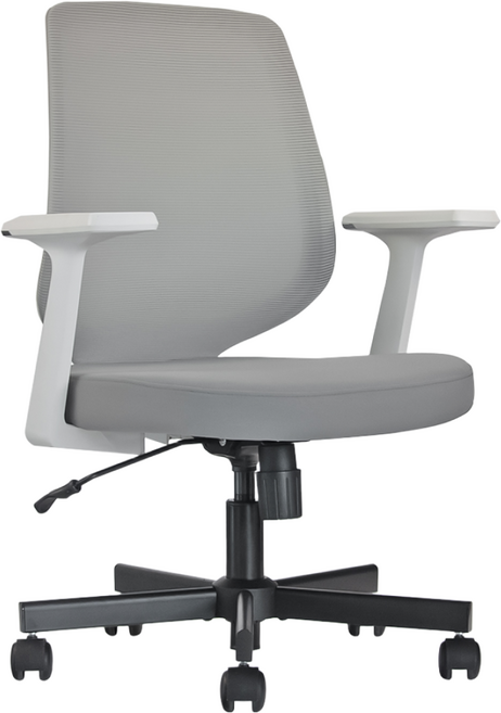 일본정품브랜드 OFFICE . STAR SMALL 사무용 의자 회의실용 학생용 컴퓨터 메쉬 체어, 흰색 +회색 + 회색