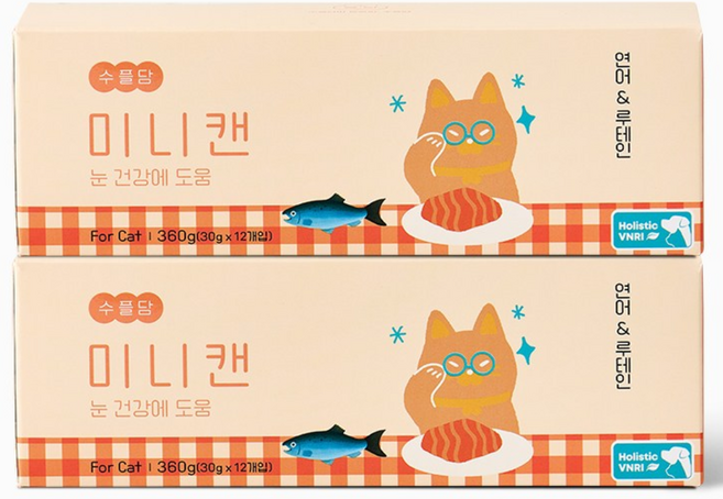 수플담 미니캔 아이즈 고양이 습식 사료 캔 눈건강, 24개, 30g, 연어