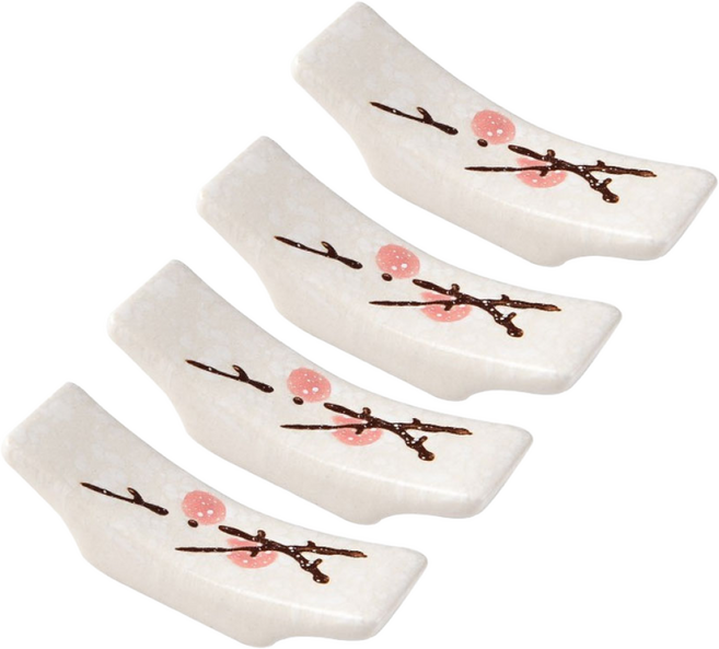 제이_ 도자기 세라믹 수저받침 식기받침 4종 4개 묶음, 1세트, 02 핑크 플라워 (4개)