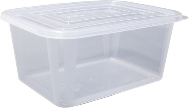 맘앤팩 일회용 사출밀폐용기 포장 배달용기, 1개, 25세트, 5000ml / 투명