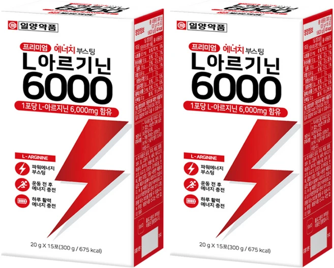 일양약품 L 아르기닌 6000 15p, 300g, 2개 - 쿠팡