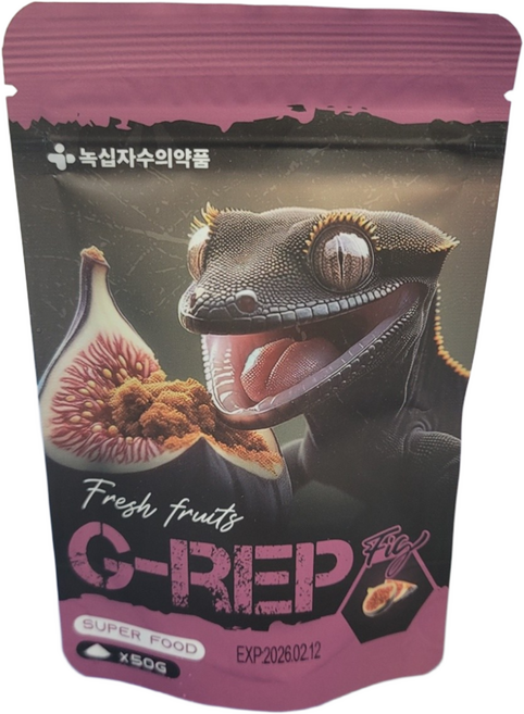 녹십자 지렙 G-REP 무화과맛 슈퍼푸드 게코 사료 사은품증정, 1개, 52g