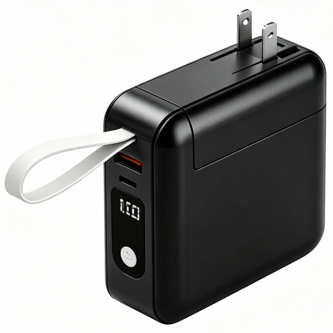20000mAh 行動電源 支援Lightning+Type-C 22.5W 快充 附AC插頭, 黑色, 20000mAh新款行動電源
