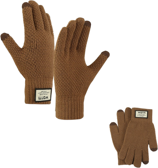 나비에 남녀공용 따뜻한 털 기모 폰터치 니트장갑